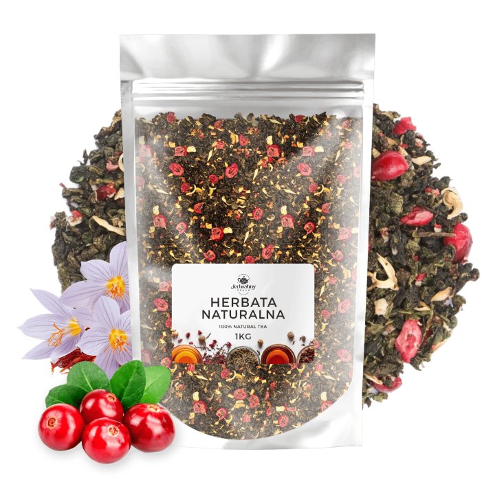 Herbata liściasta Żurawinowy ulung tea 1kg WYSOKA JAKOŚĆ owoce liofilizowan