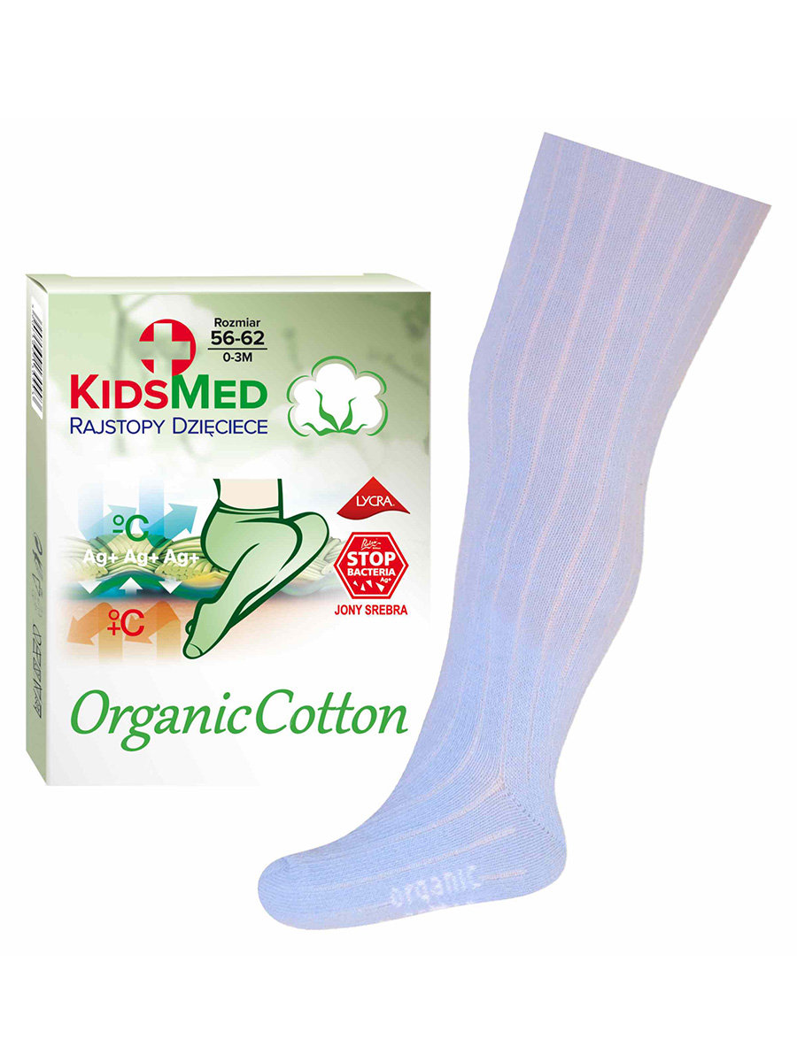 Dziecięce rajstopki z bawełny organicznej niebieskie Milusie r.56/62