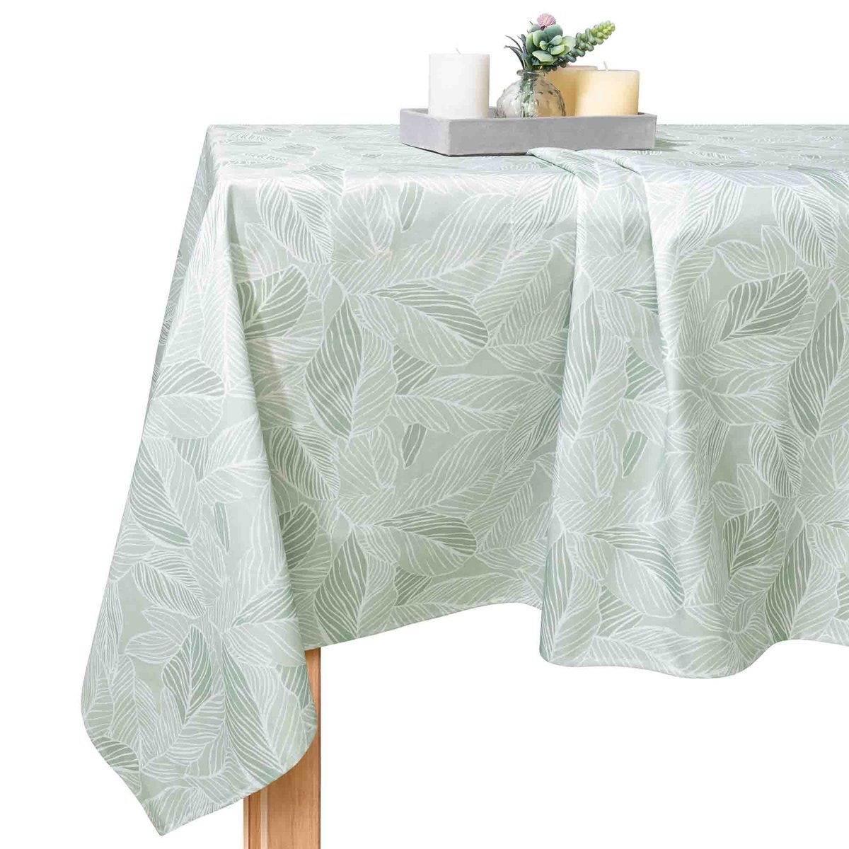 Obrus ogrodowy wodoodporny 140x180 GAIA Leaf szałwiowa w liście