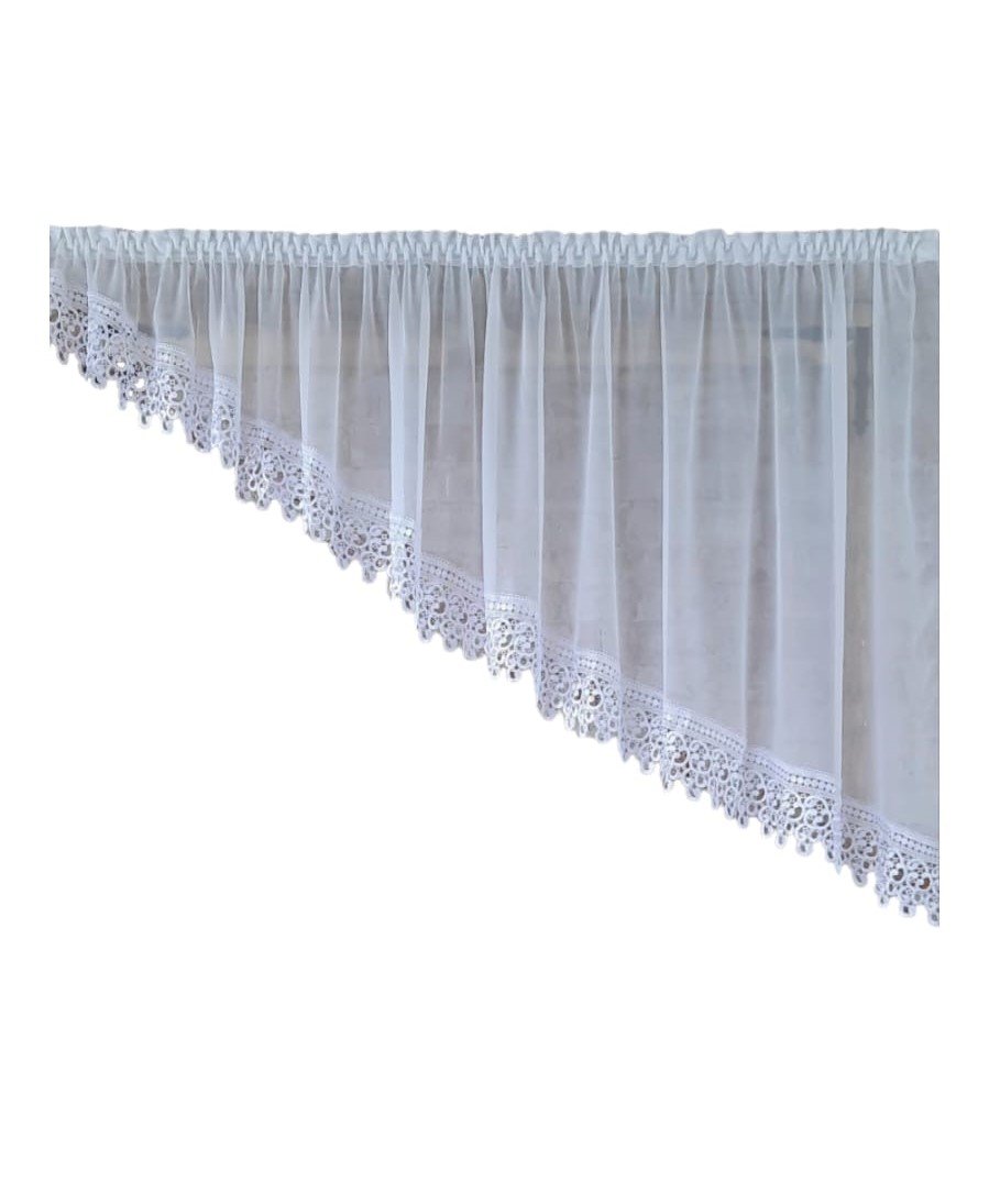 Firana gotowa 300x150,skos prawy,woal,angielka15cm