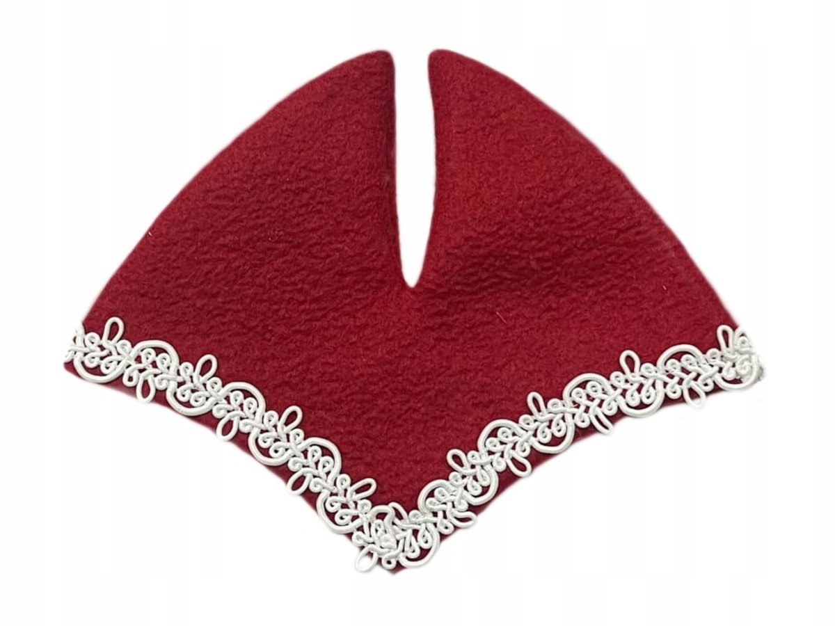 ŚWIĄTECZNE NAUSZNIKI DLA HOBBY HORSE A3 - BORDO, BIAŁA LAMÓWKA