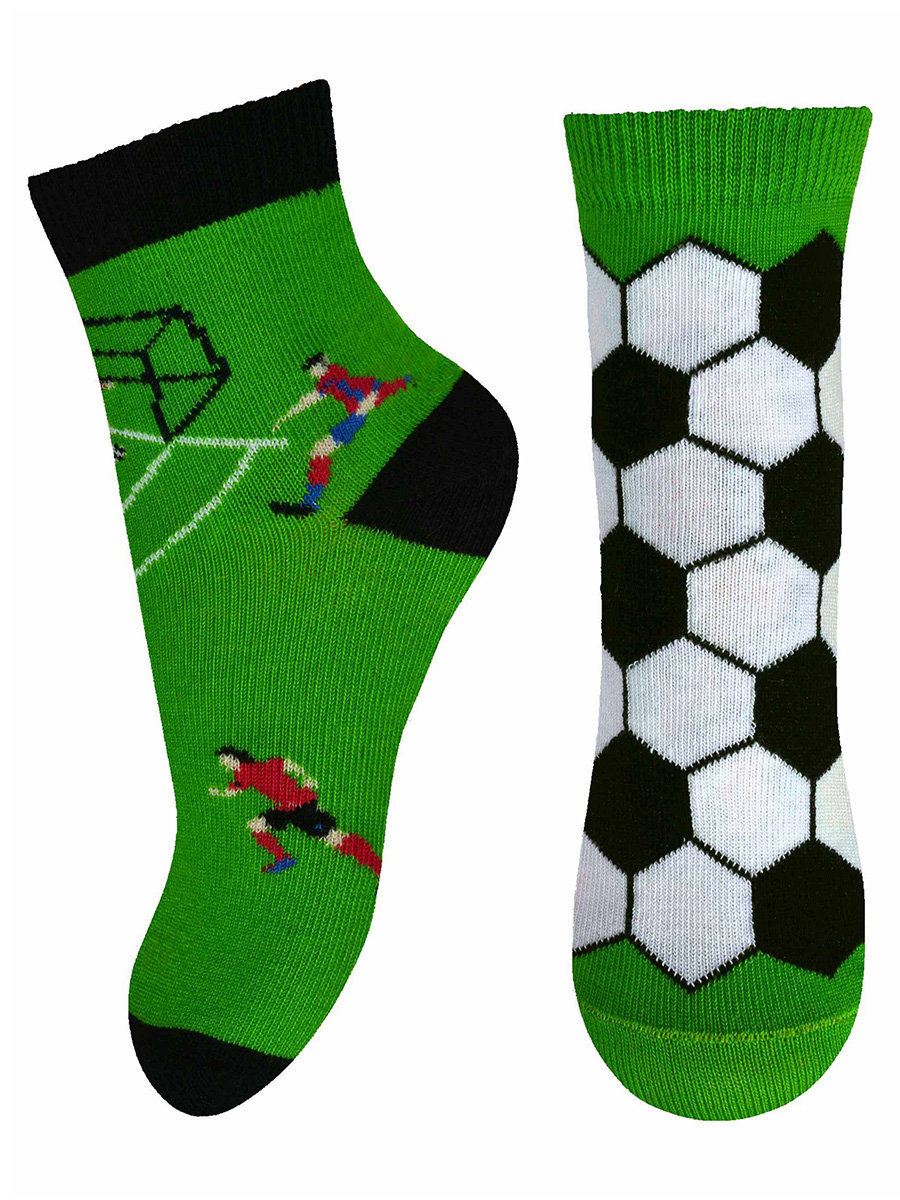 Dziecięce skarpetki bawełniane boisko piłkarskie zielone Milusie r.23/24