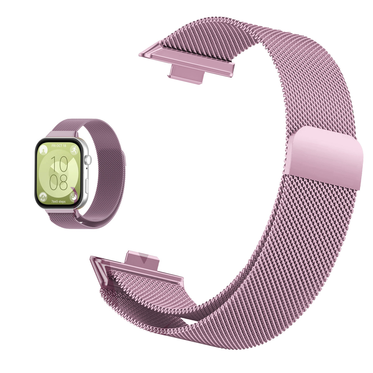 Pasek do Huawei Watch Fit 3 magnetyczny opaska do zegarka smartwatch metal (różowy)