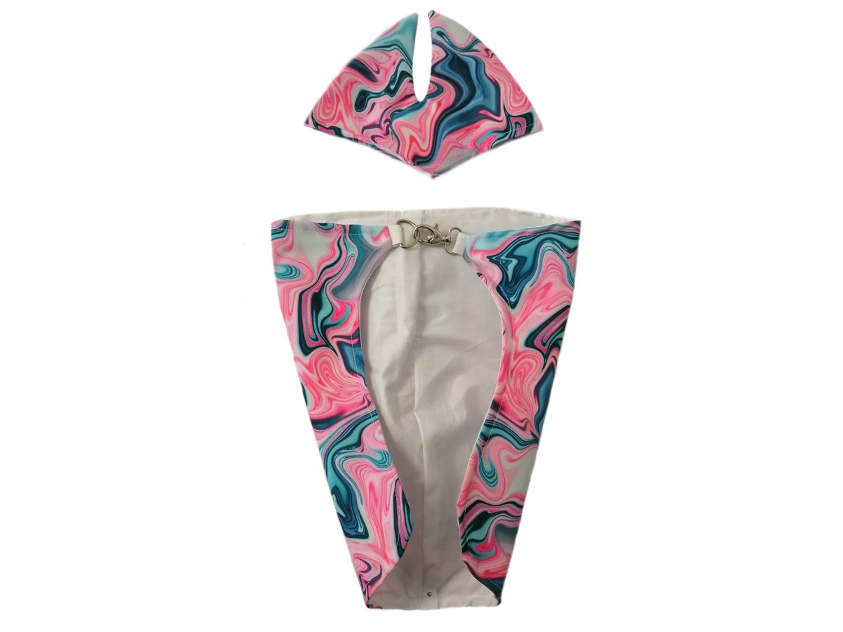 ZESTAW DLA HOBBY HORSE A3: DERKA I NAUSZNIKI: NIEBIESKO-RÓŻOWA LAWA