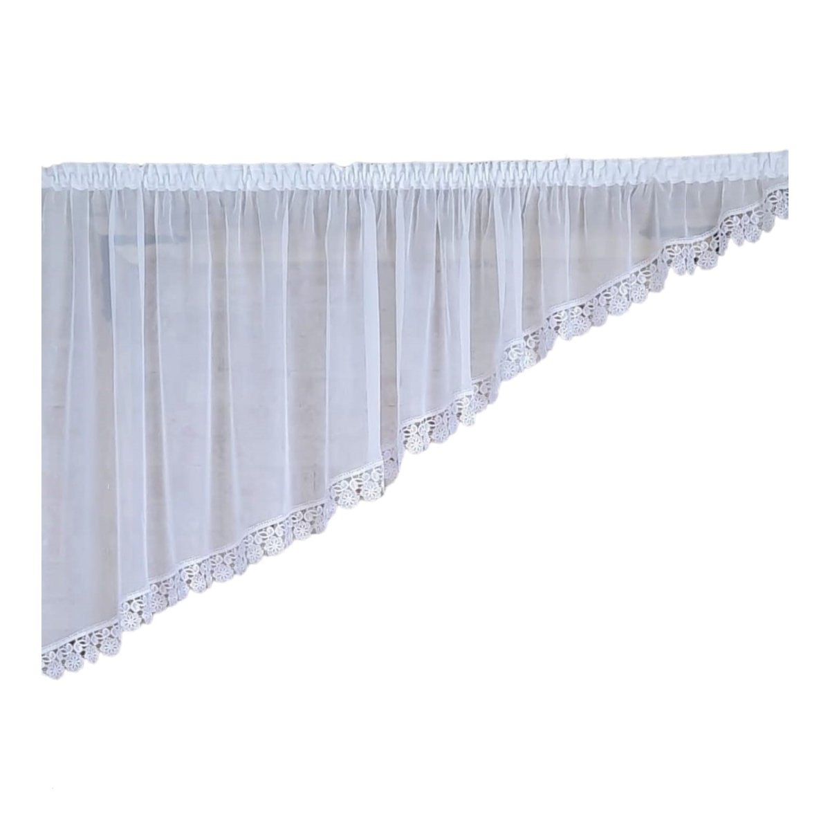 Firana gotowa 300x140,skos lewy,woal,gipiura 8cm