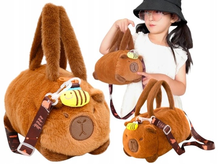 Torebka Kapibara Torebka dziecięca Maskotka Pluszowa Brązowa