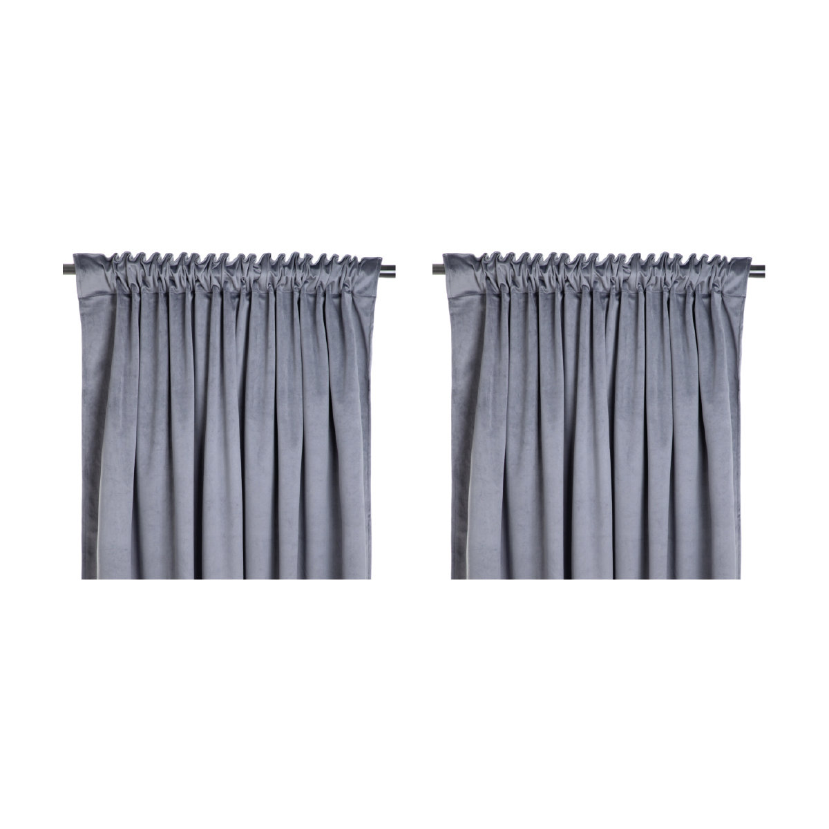 HOMLA Zestaw 2x ZASŁONA B2 ZIENNA WELWETOWA CIEMNOSZARA ZACIEMNIAJĄCA ESSENTIALS 140x250 cm