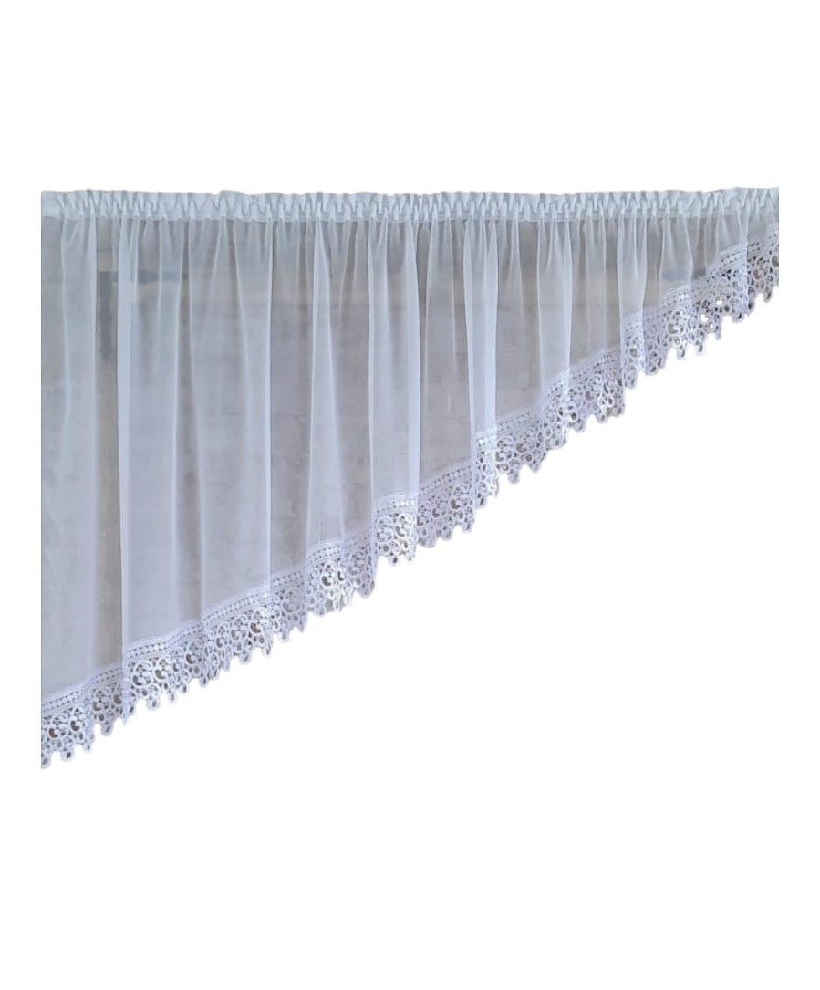 Firana gotowa 300x180,skos lewy,woal,15cm angielka
