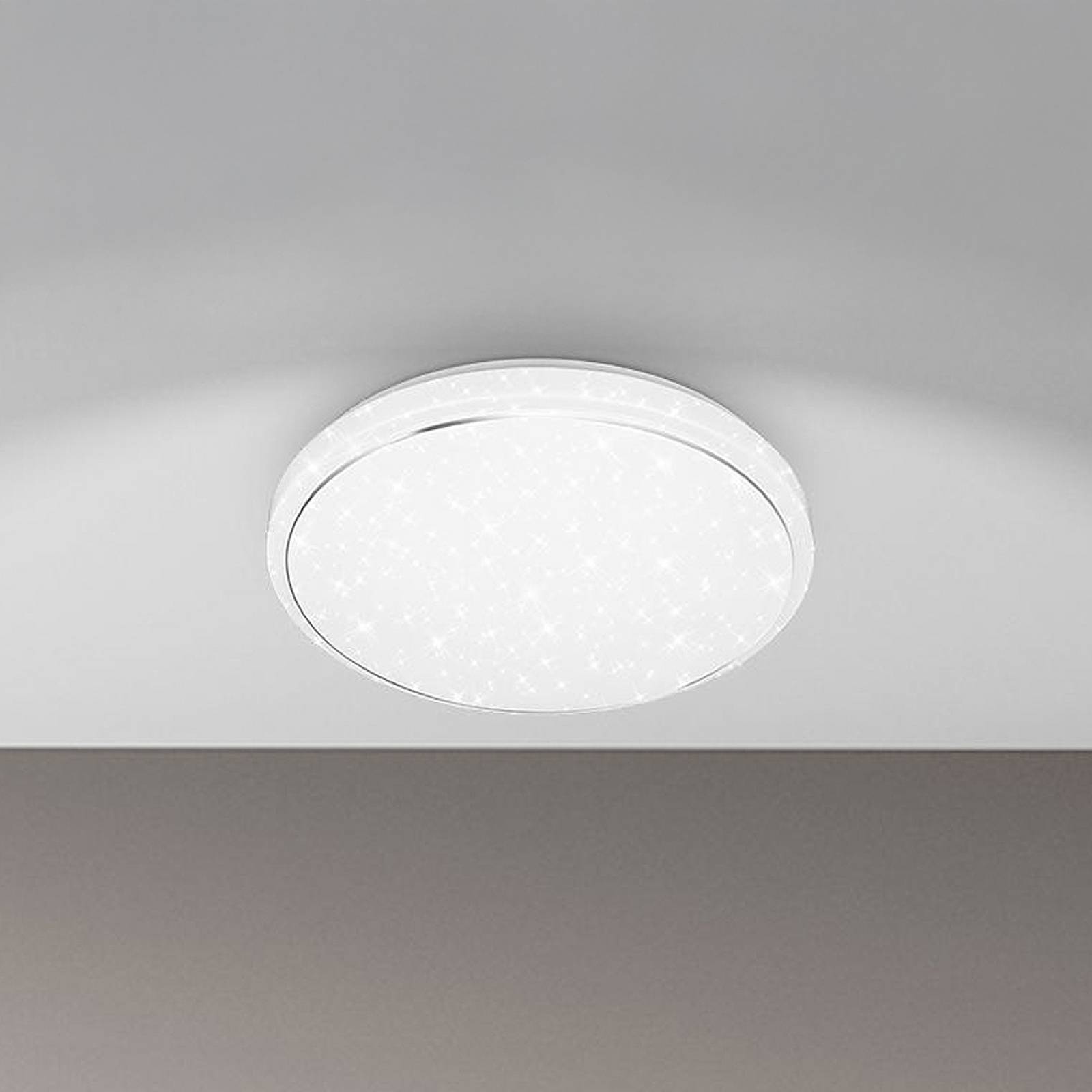 Briloner Lampa sufitowa LED Star, możliwość ściemniania, biały / opal, salon / jadalnia, tworzywo sztuczne, nowoczesny