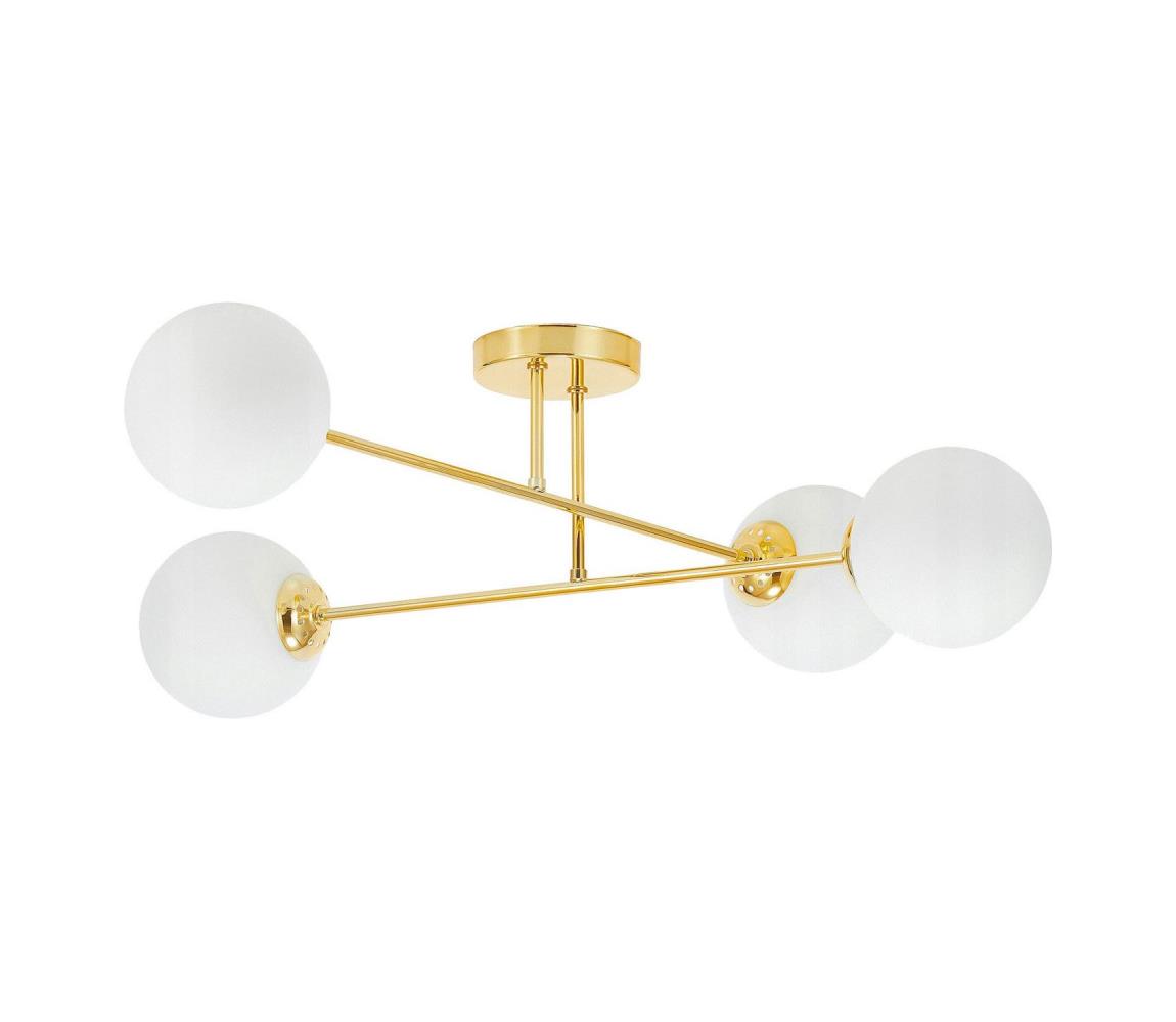 Żyrandol na drążku 4xE27/35W/230V śr. 70 cm złoty