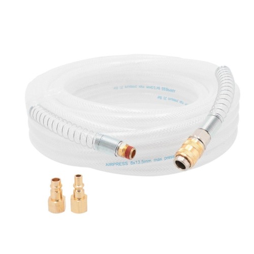 Airpress WĄŻ PNEUMATYCZNY PVC Z SZYBKOZŁĄCZAMI 8MM*10M
