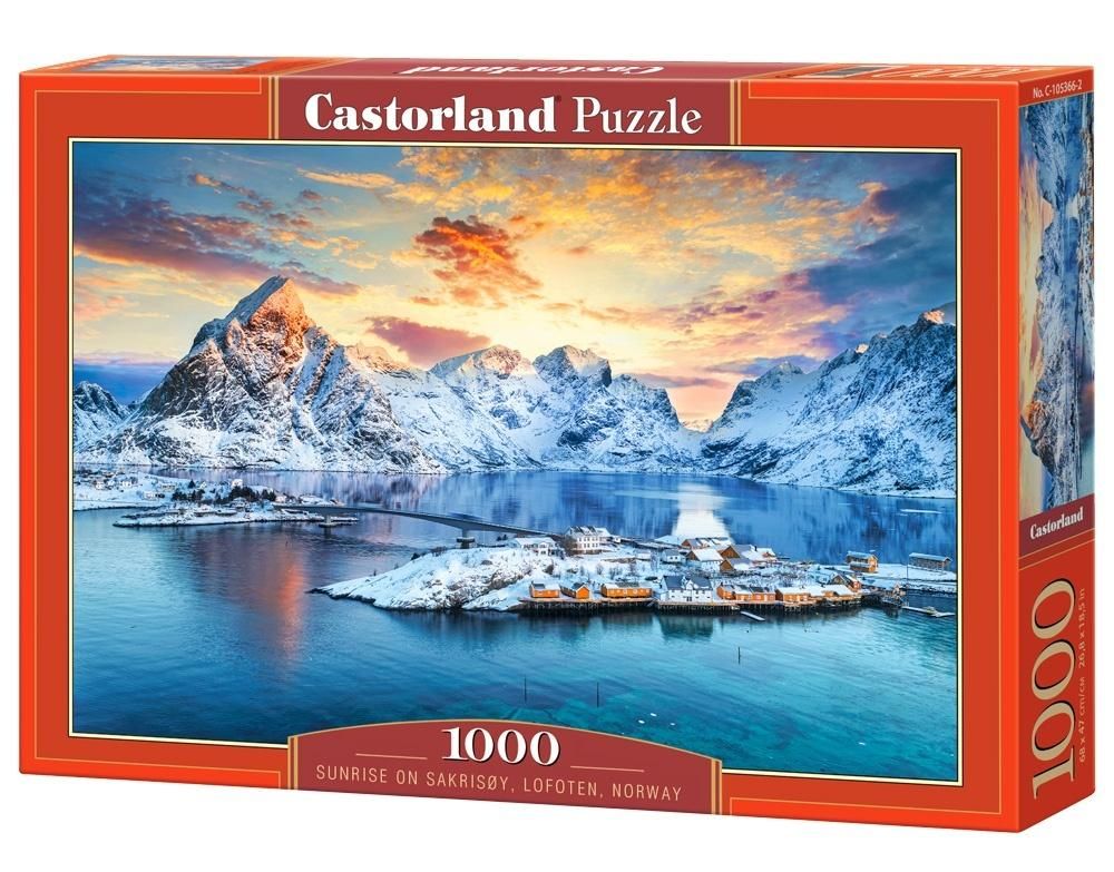 Puzzle 1000 Sunrise on Sakrisoy, Lofoten Castor Castorland - puzzle