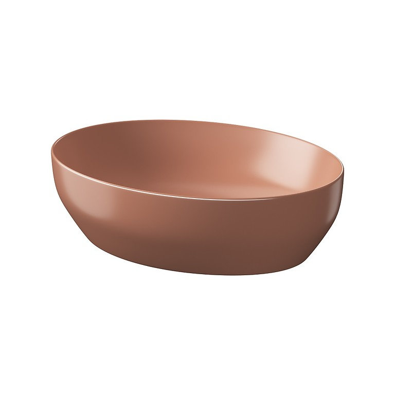 Umywalka nablatowa Meissen Keramik Farva 50x38 cm owalna ceglasty mat K712-016
