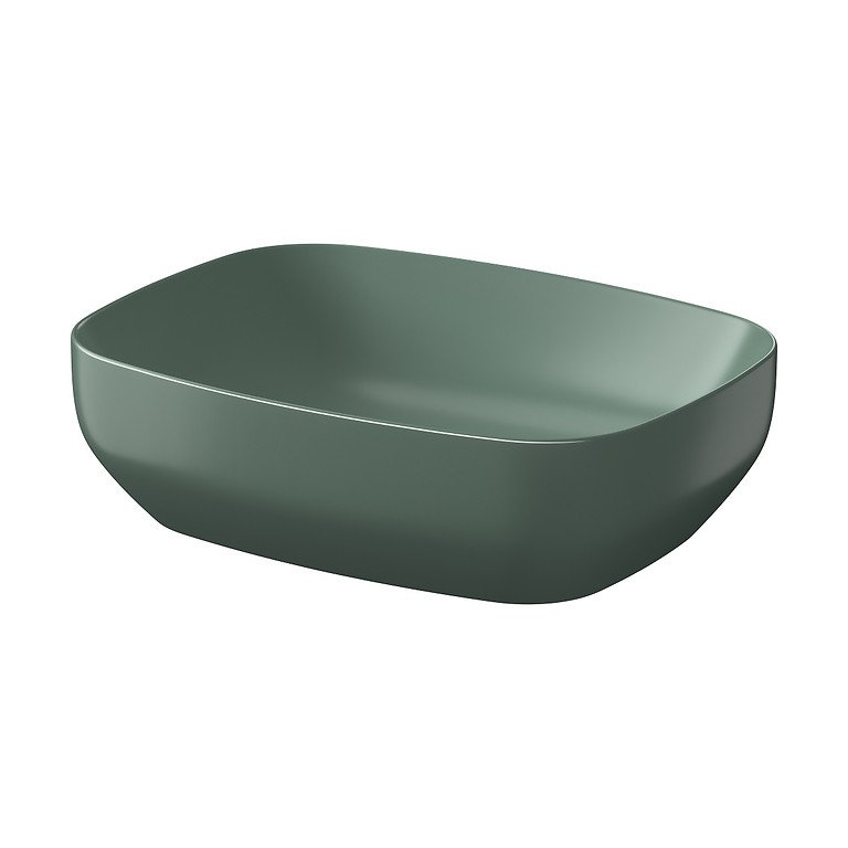 Umywalka nablatowa Meissen Keramik Farva 50x38 cm prostokątna zielony mat K712-018