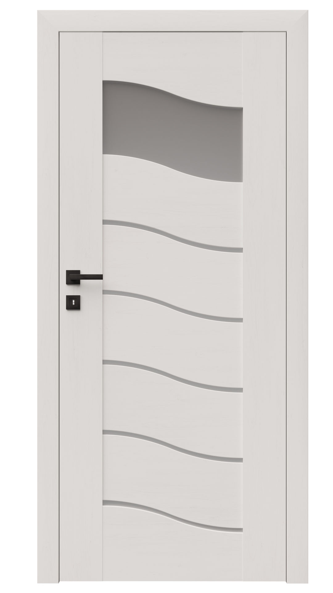 Dre Drzwi Wewnętrzne Z Szybą Triesta 1 Okleina Biała Mat