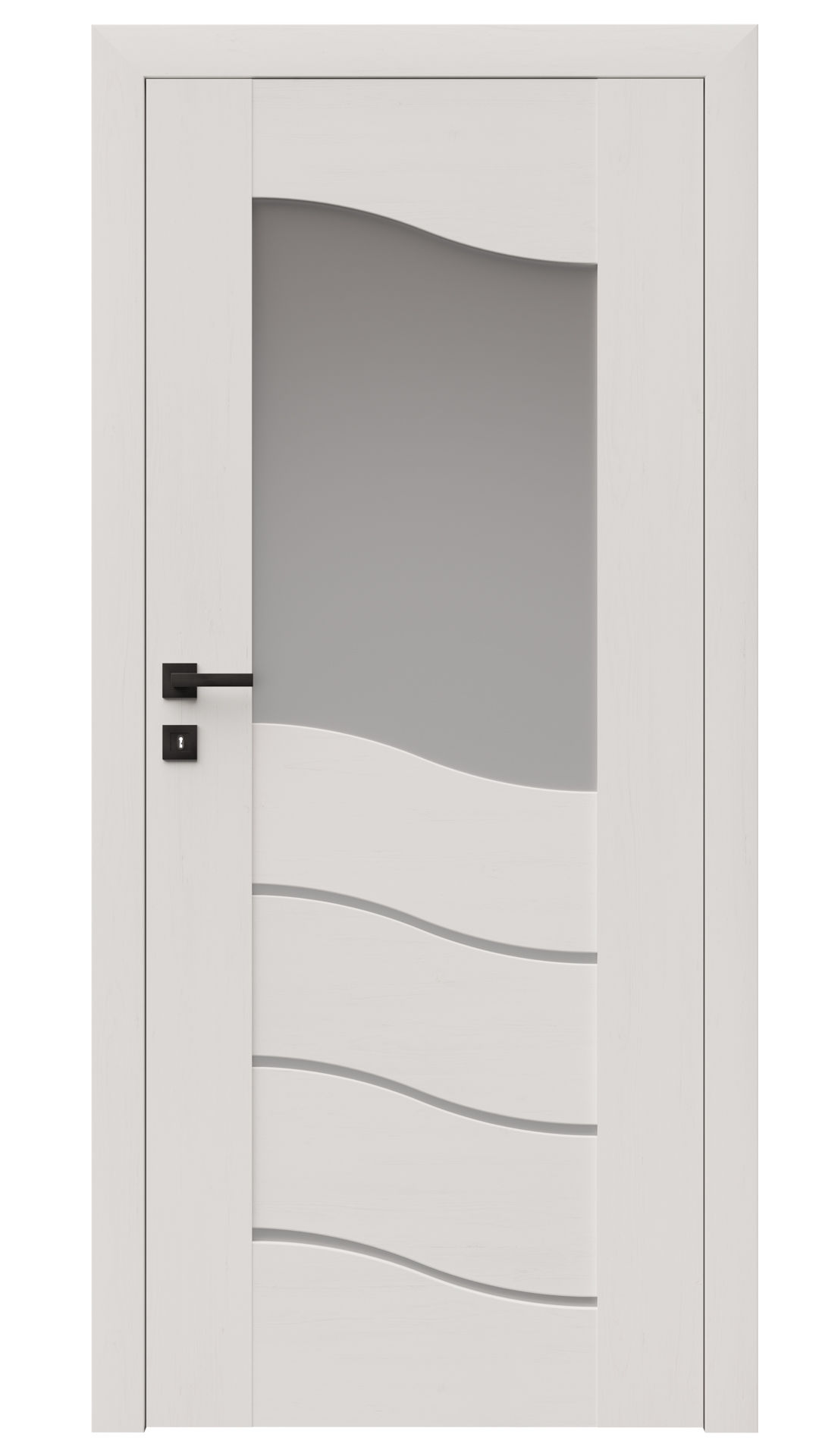 Dre Drzwi Wewnętrzne Z Szybą Triesta 2 Okleina Biała Mat