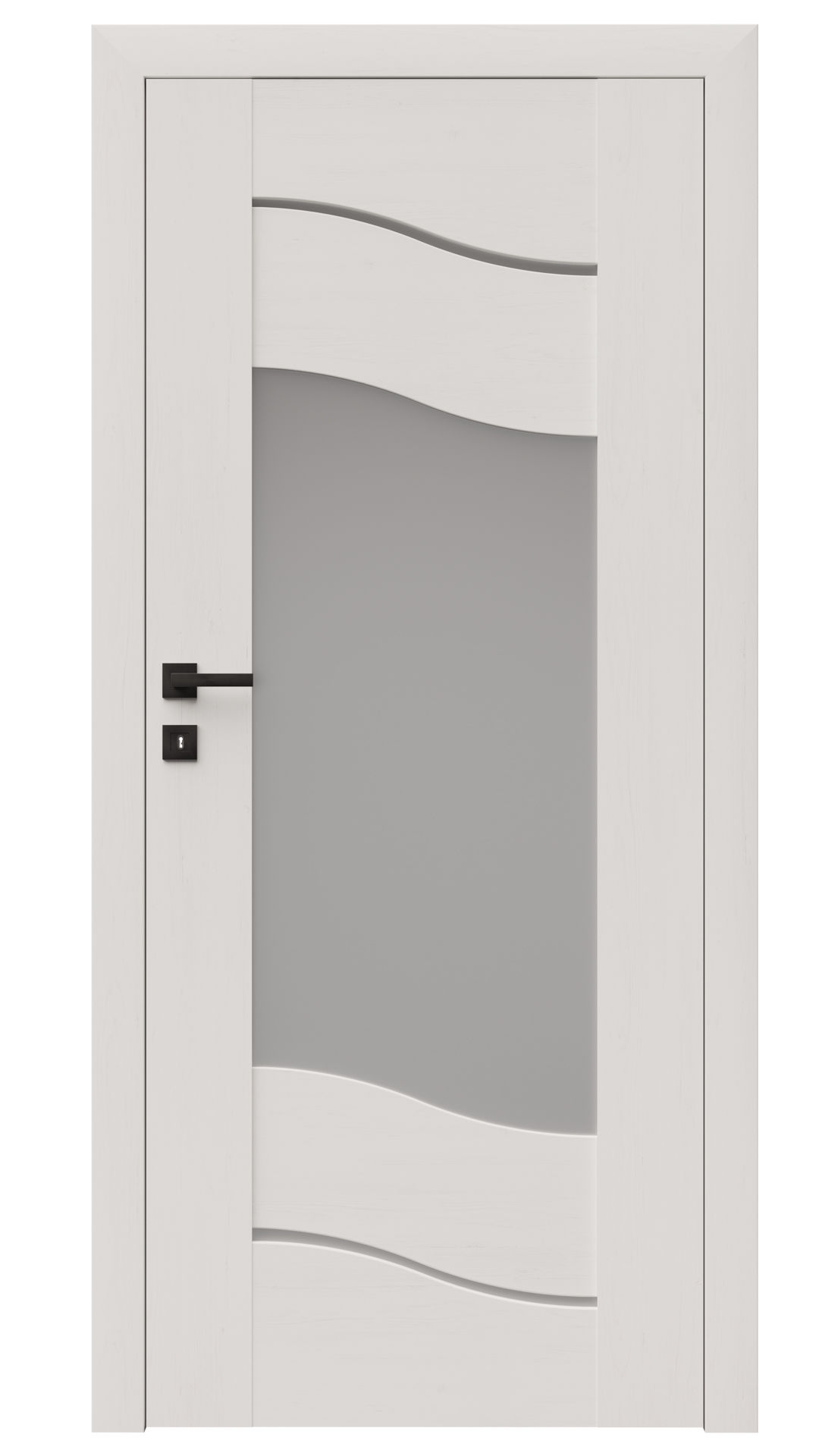 Dre Drzwi Wewnętrzne Z Szybą Triesta 3 Okleina Biała Mat