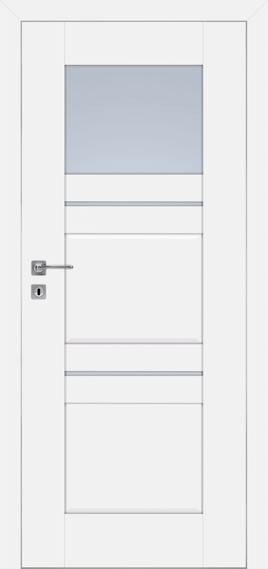 Dre Drzwi Wewnętrzne Z Szybą Piano 5 Okleina Biała Mat