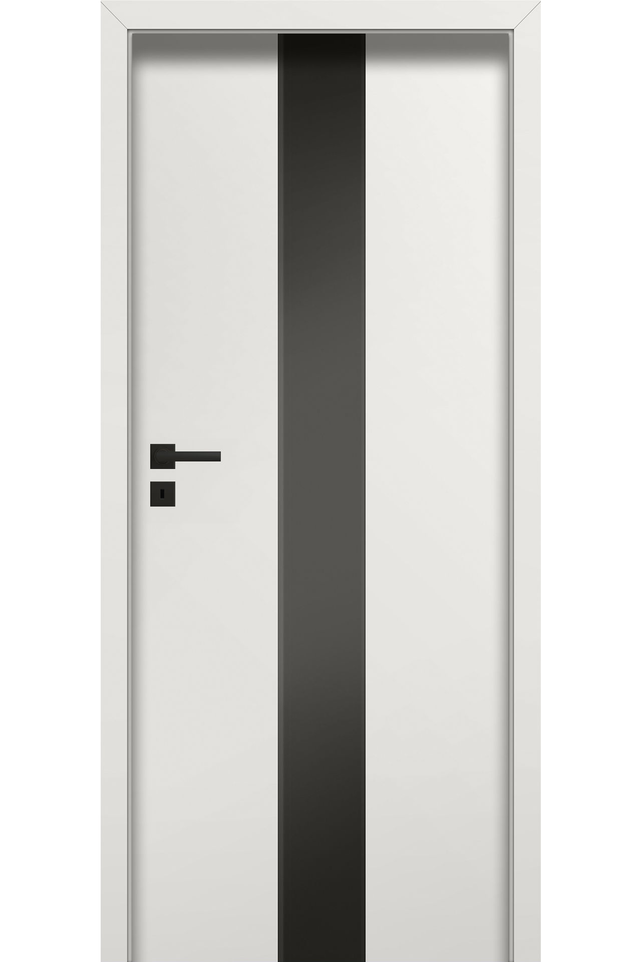 Pol-Skone Dzwi Wewnętrzne Z Szybą Czarną Estato A02 9016 Mat