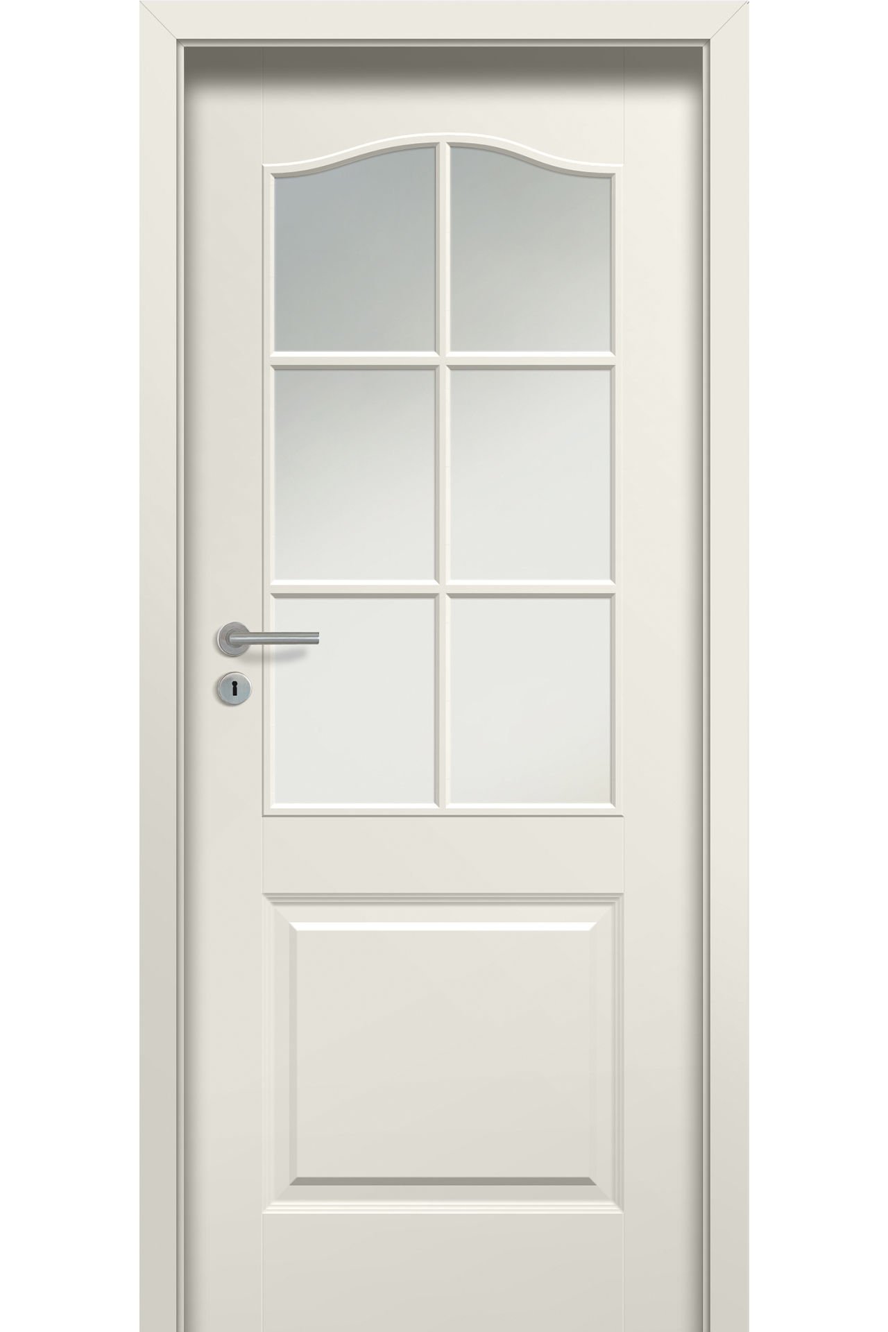 Pol-Skone Dzwi Wewnętrzne Z Szybą Modern 01S6 9010 Mat