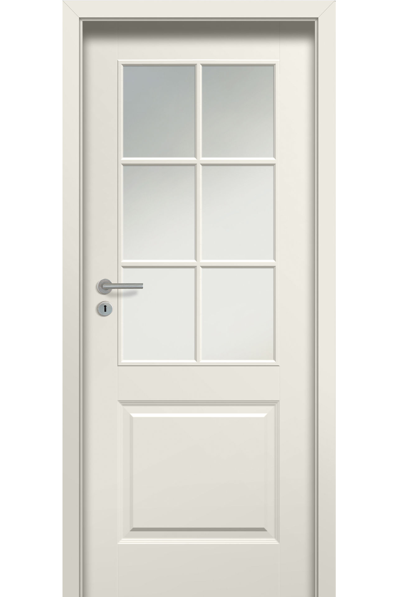 Pol-Skone Dzwi Wewnętrzne Z Szybą Modern 02S6 9010 Mat