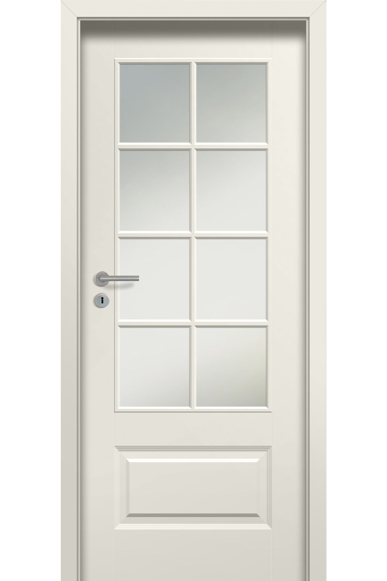 Pol-Skone Dzwi Wewnętrzne Z Szybą Modern 05S8 9010 Mat