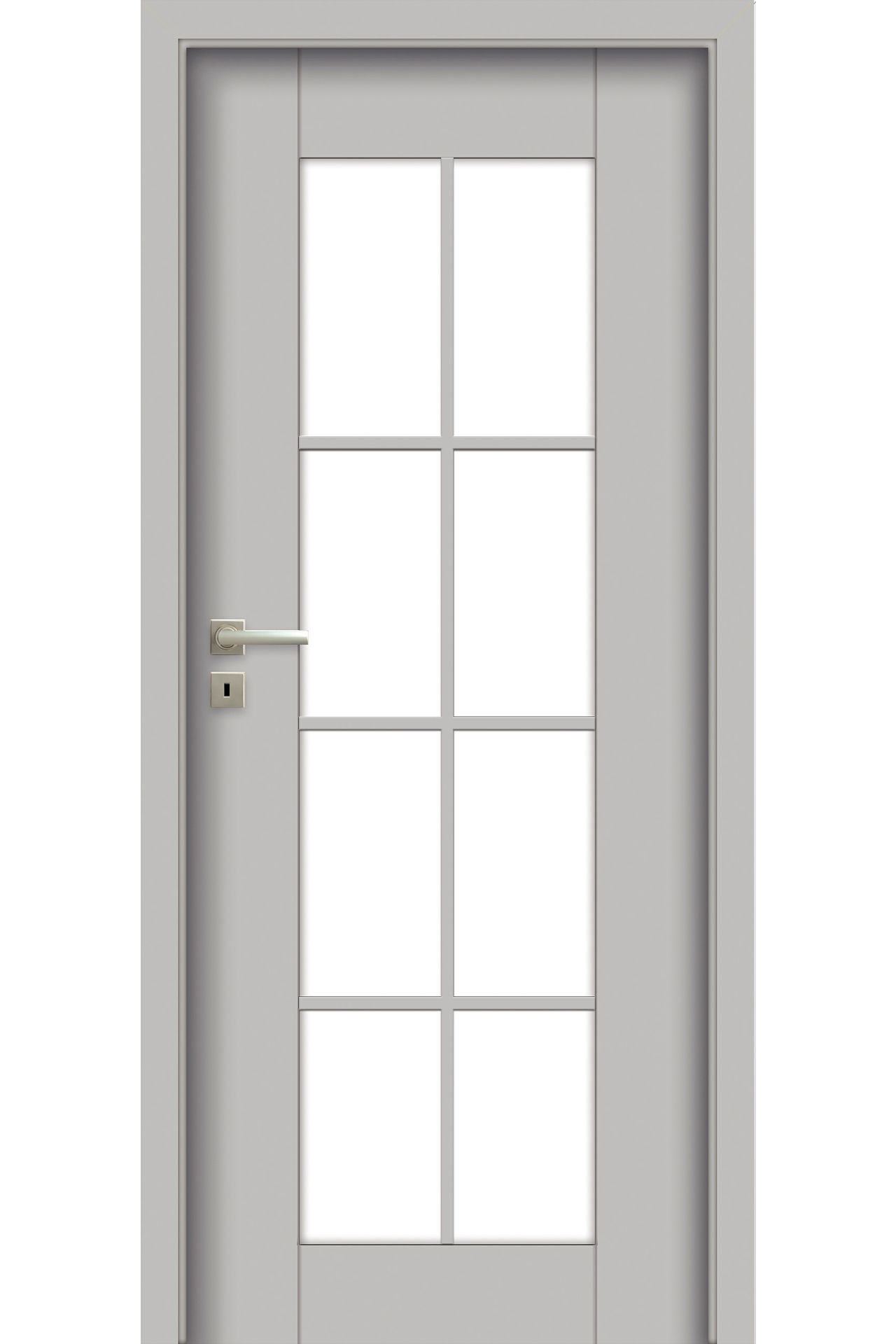 Pol-Skone Dzwi Wewnętrzne Z Szybą Sedo W01S8 Platino