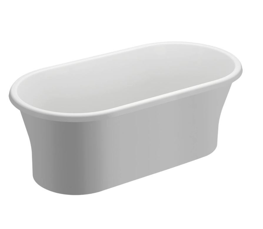 Polimat Wanna wolnostojąca Amona New 150x75 cm owalna biały mat syfon chrom 00646