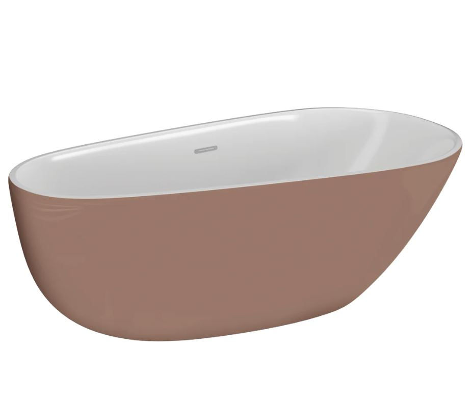 Polimat Wanna wolnostojąca Shila 170x85 cm owalna mokka syfon chrom 00638