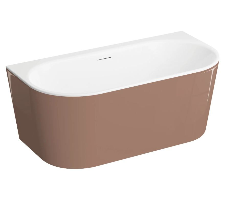 Polimat Wanna przyścienna Sola 150x75 cm owalna mokka syfon chrom 00642