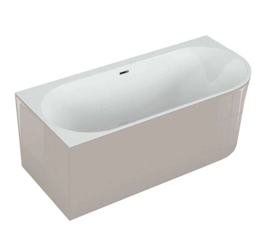 Polimat Wanna narożna lewa Sola 170x75 cm owalna efektowny popiel syfon i przelew chrom 00674