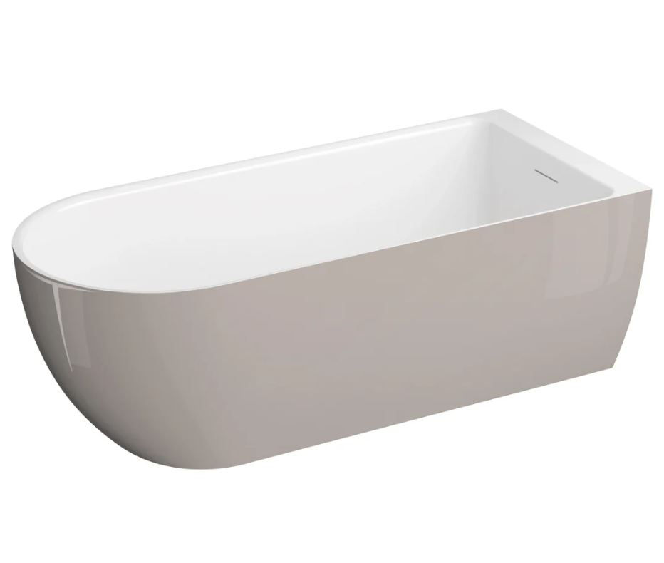 Polimat Wanna przyścienna Murena 170x75 cm owalna efektowny popiel syfon chrom 00747