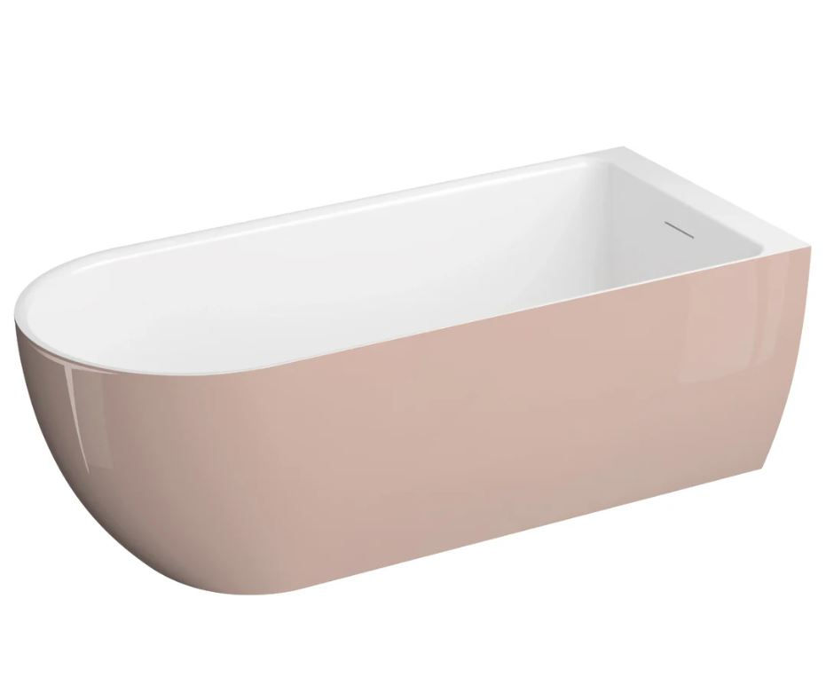 Polimat Wanna przyścienna Murena 170x75 cm owalna słodki róż syfon chrom 00738