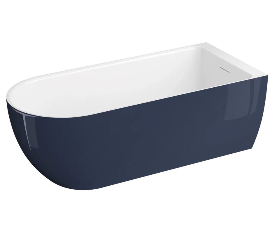 Polimat Wanna przyścienna Murena 170x75 cm owalna granat syfon chrom 00715