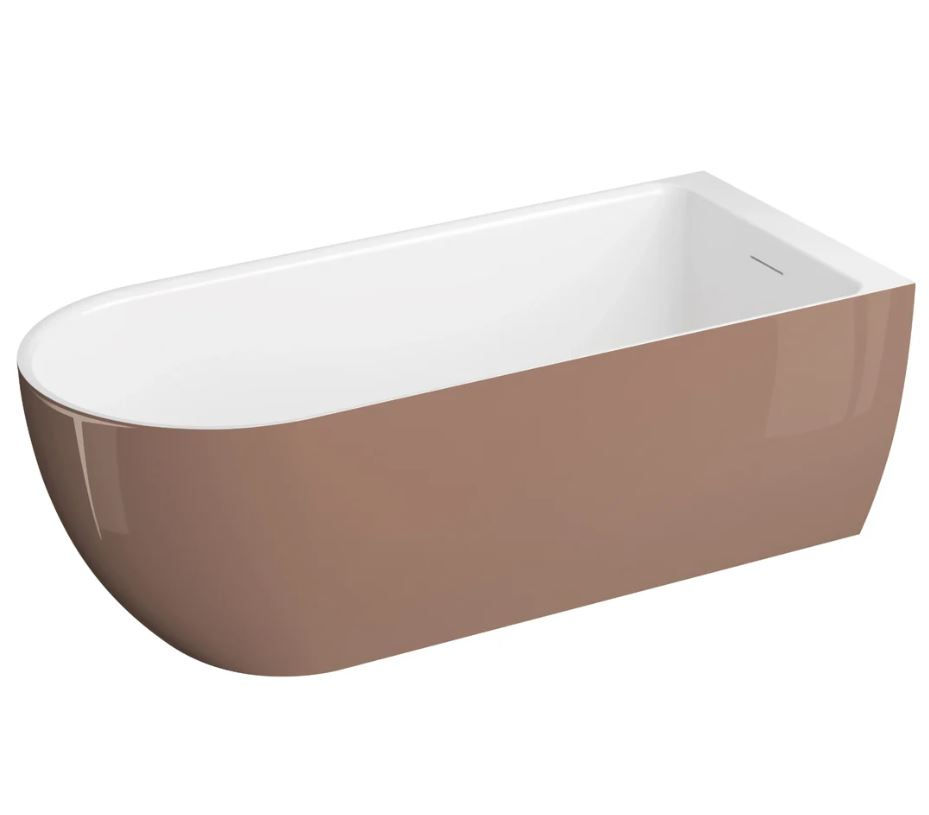 Polimat Wanna przyścienna Murena 170x75 cm owalna mokka syfon chrom 00716