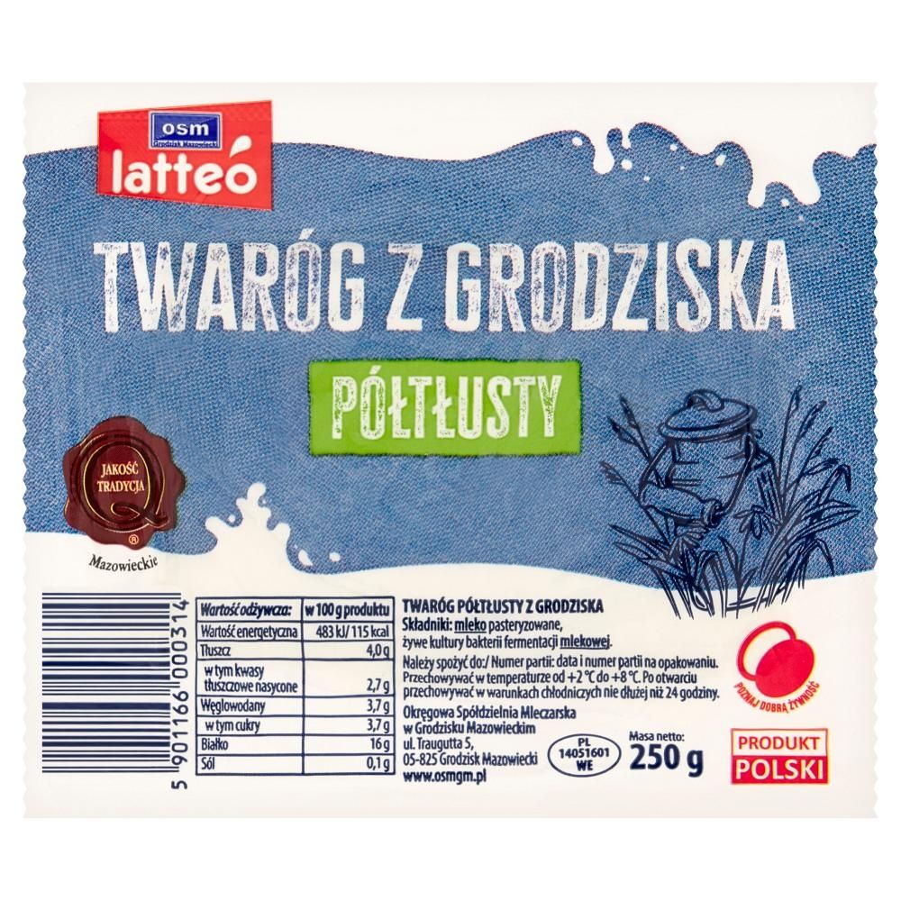 Latteo Twaróg z Grodziska półtłusty 250 g