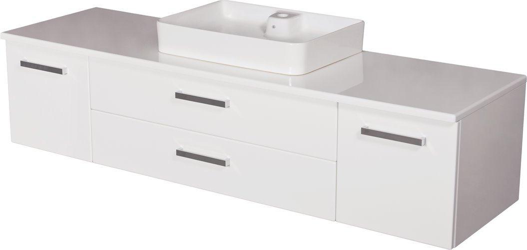Szafka wisząca z umywalką 180 cm blat biały 180/50/C2 seria Fokus B