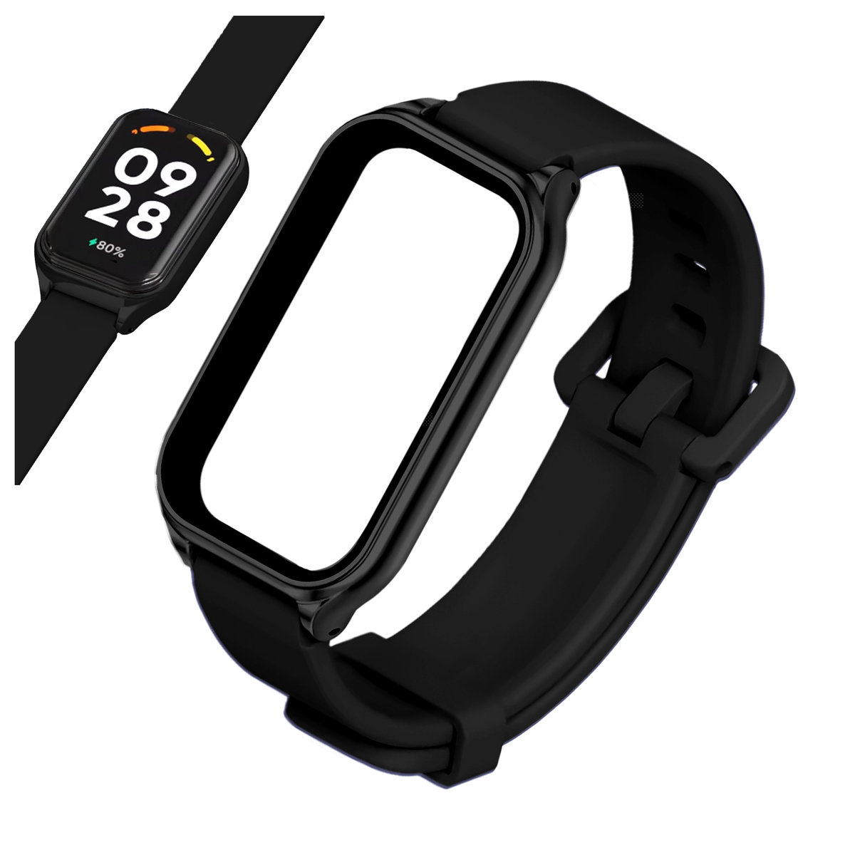 Pasek do Xiaomi Smart Mi Band 9 Active smartwatch opaska bransoleta ramka (czarny)