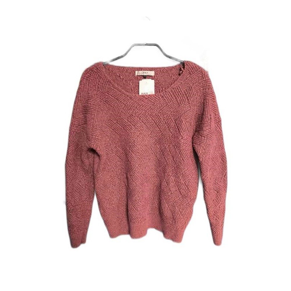 Only Sweter Damski Elegancki Wygodny Ciepły Różowy Rozmiar L
