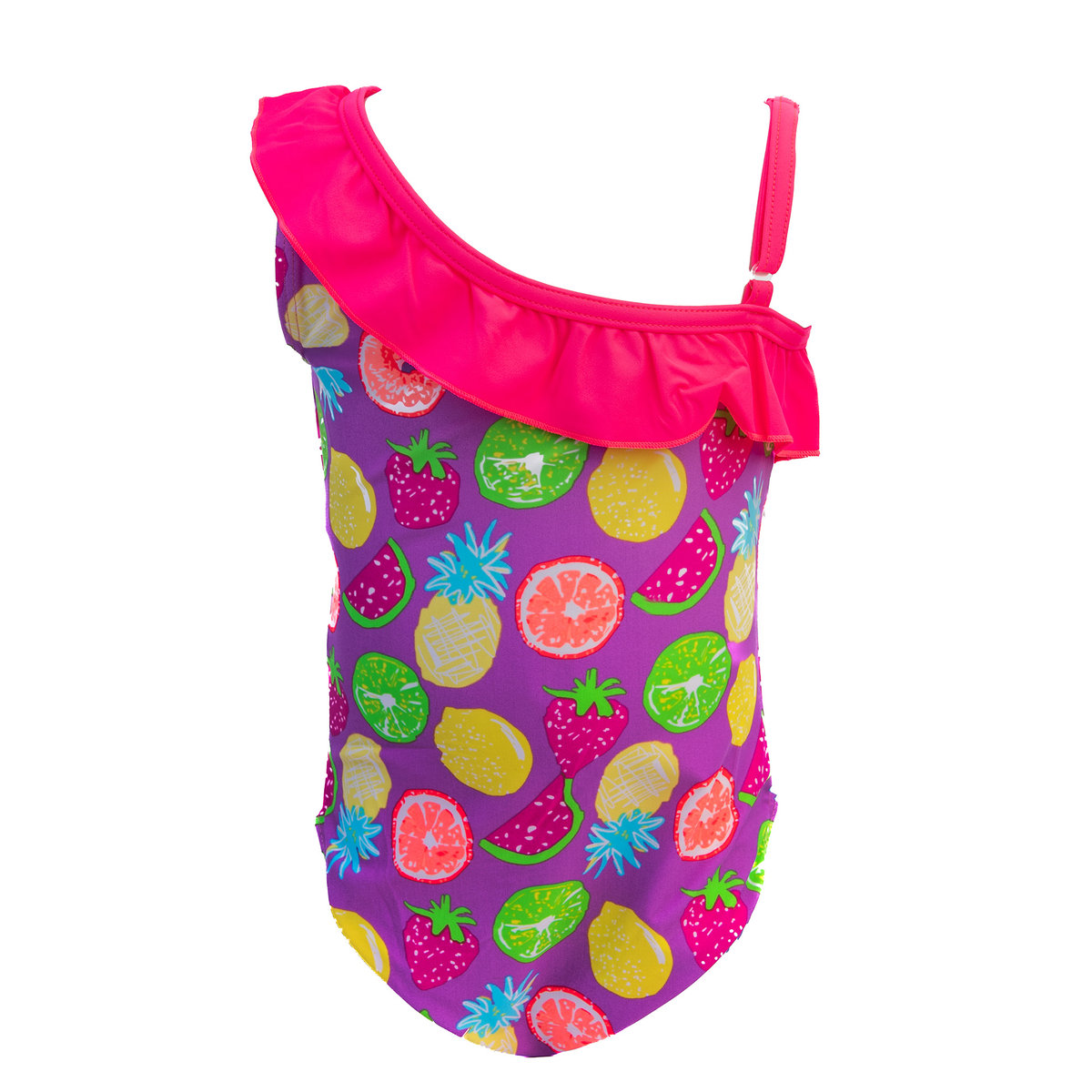 Dziewczęcy kostium kąpielowy jednoczęściowy owoce fioletowy Mariss