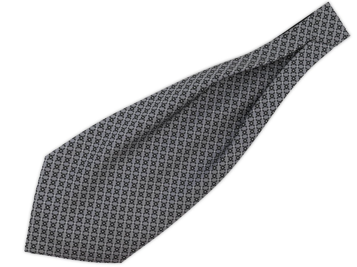 Szary fular w geometryczny wzór F186