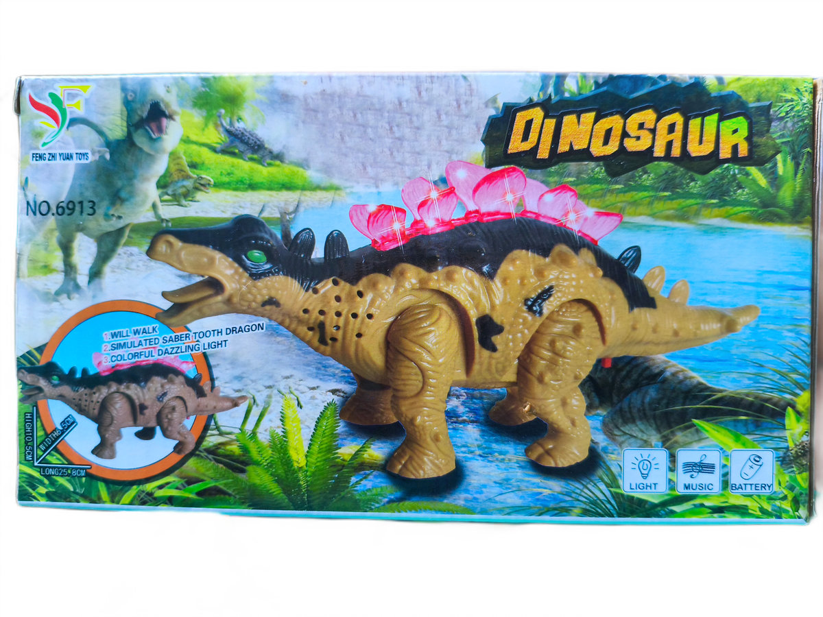 Zabawka Chodzący DINOZAUR STEGOZAUR z efektami Dźwiękowymi i Świetlnymi DPros