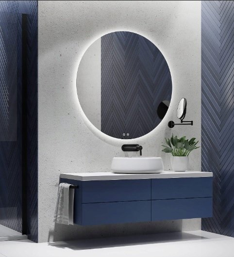 Lustro okrągłe LED 70 cm mata grzewcza ściemniacz zmienna barwa POLSKA