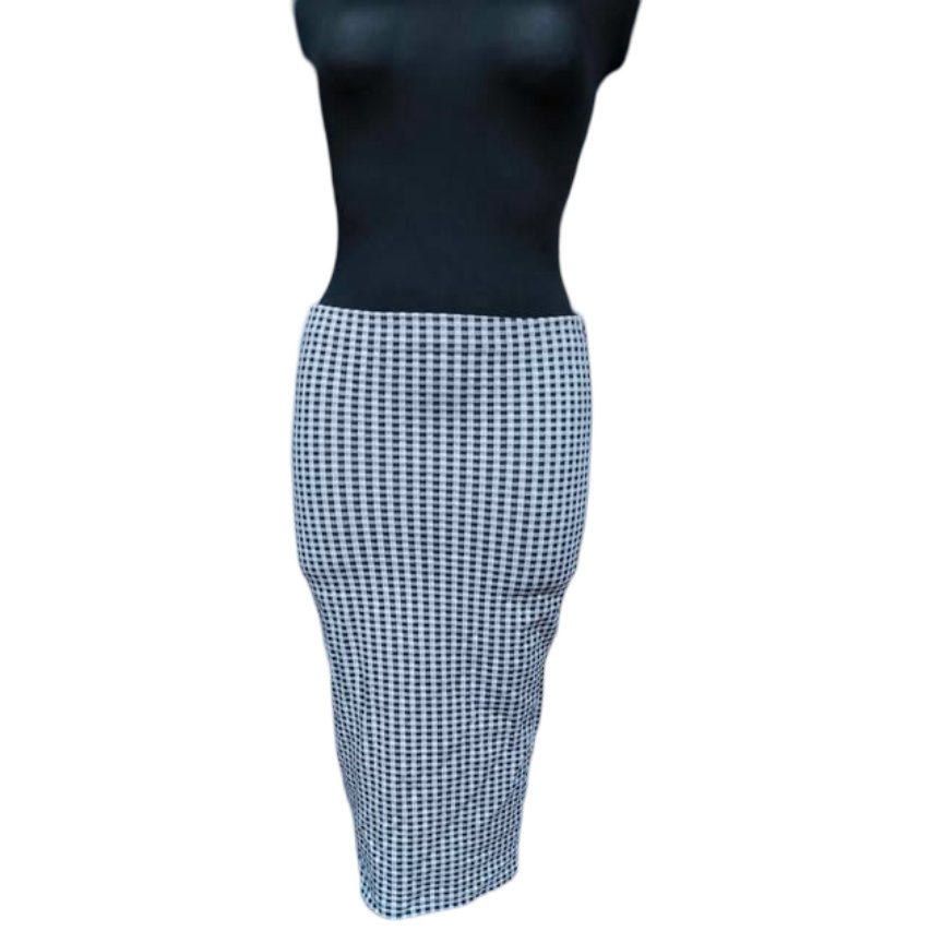 TOPSHOP Spódnica Długa Maxi Elegancka Wygodna Czarnobiała w Kratkę 40