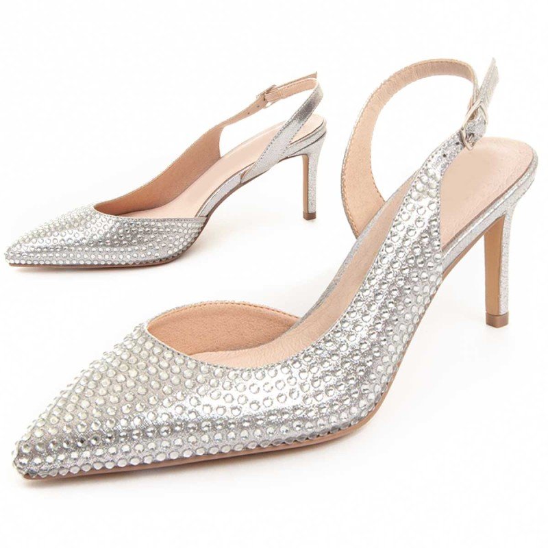 Montevita Buty Na Obcasie Festshoe3 Srebrny