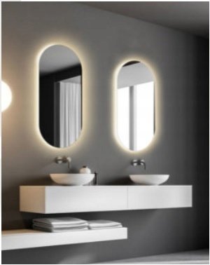 Lustro łazienkowe owalne LED 90x50 ściemniacz zmiana barw dotykowy włącznik