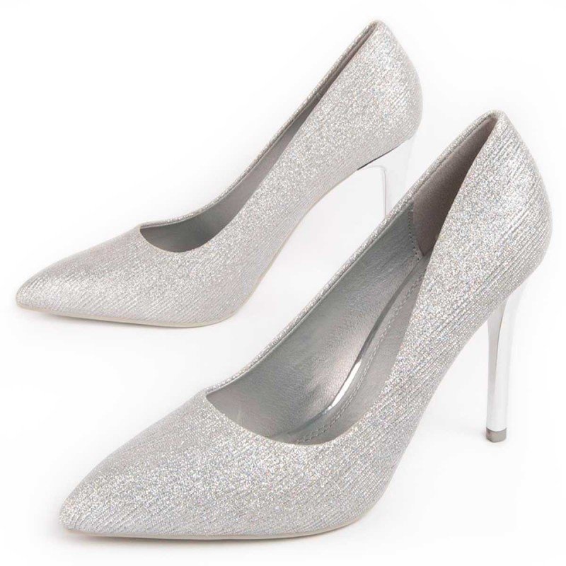Montevita Buty Na Obcasie Queen12 Srebrny