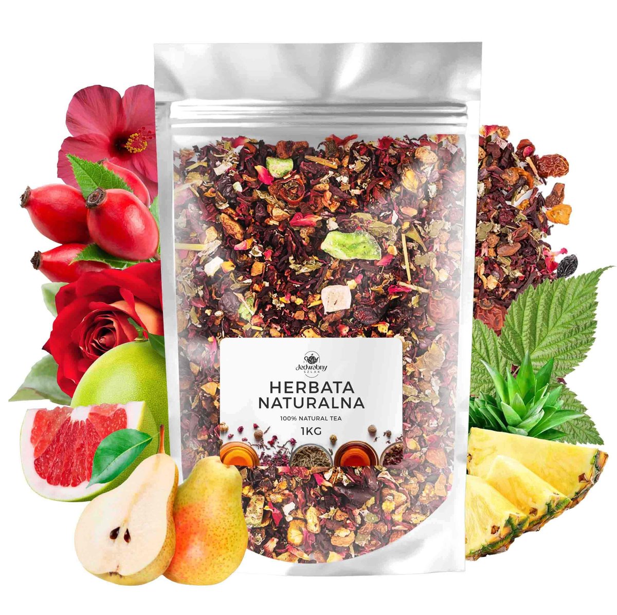 Herbata owocowa PIECZONA GRUSZKA sypana premium liściasta hibiskus 1kg