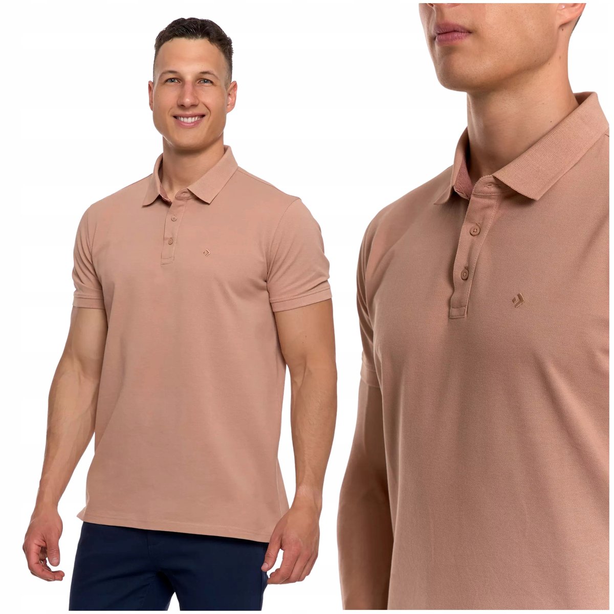 Elegancka Polówka Polo Męskie Koszulka T-Shirt z Krótkim Rękawem MORAJ - XL
