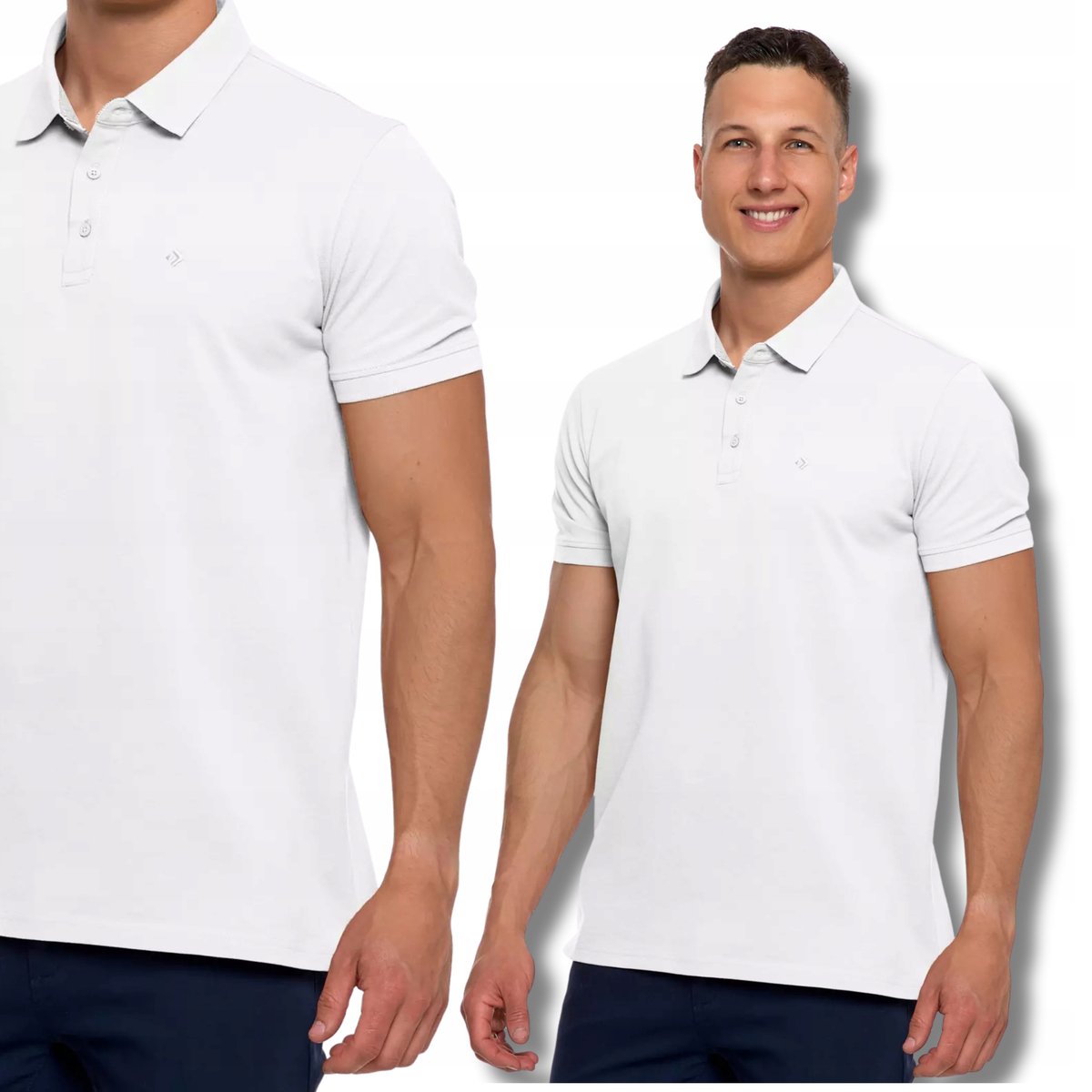 Elegancka Polówka Polo Męskie Koszulka T-Shirt z Krótkim Rękawem MORAJ M